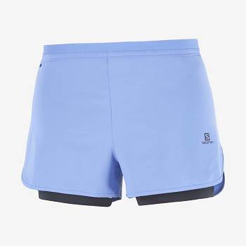 Salomon CROSS 2IN1 Women's Shorts Blue | AU-S1758