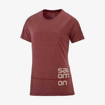 Salomon CROSS RUN GRAPHIC Women's T Shirts Red | AU-L1025