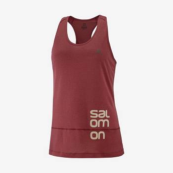 Salomon CROSS RUN GRAPHIC Women's T Shirts Red | AU-W1580