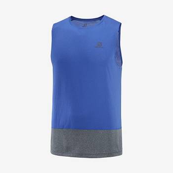 Salomon CROSS RUN Men's T Shirts Blue | AU-N2156