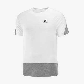 Salomon CROSS RUN Men's T Shirts White | AU-L2173