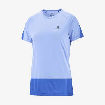 Salomon CROSS RUN Women's T Shirts Blue | AU-N2576