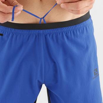 Salomon CROSS TWINSKIN Men's Shorts Blue | AU-M2623