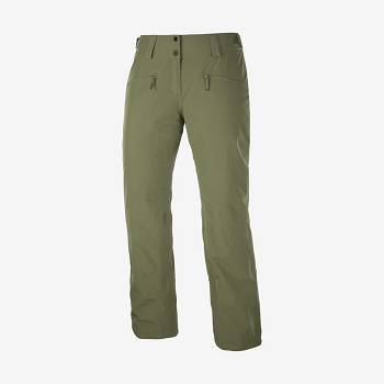 Salomon EDGE Women's Ski Pants Olive | AU-L2285