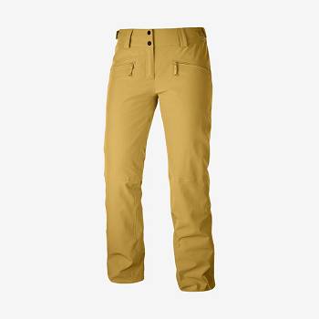 Salomon EDGE Women's Ski Pants Yellow | AU-A1563