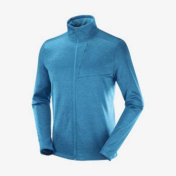 Salomon ESSENTIAL LIGHTWARM HEATHER Men's Hoodie Blue | AU-M2476