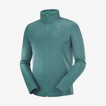 Salomon ESSENTIAL LIGHTWARM HEATHER Men's Hoodie Green | AU-N2513