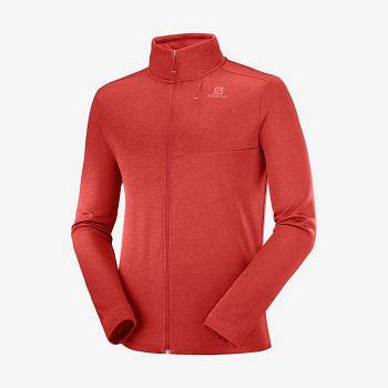 Salomon ESSENTIAL LIGHTWARM HEATHER Men's Hoodie Red | AU-wN1589