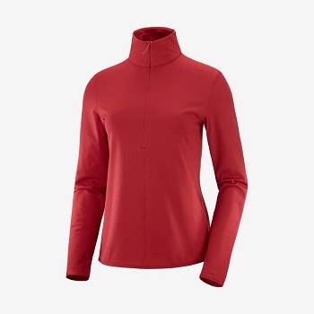 Salomon ESSENTIAL LIGHTWARM Women's Hoodie Red | AU-N2240