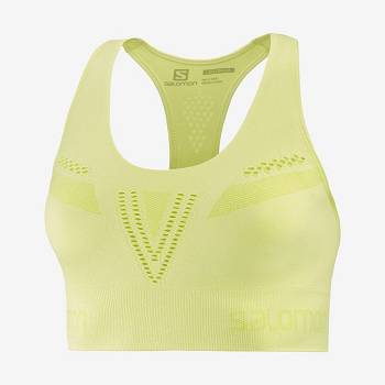 Salomon ESSENTIAL MOVE ON SEAMLESS Women's Sports Bras Green | AU-L2334