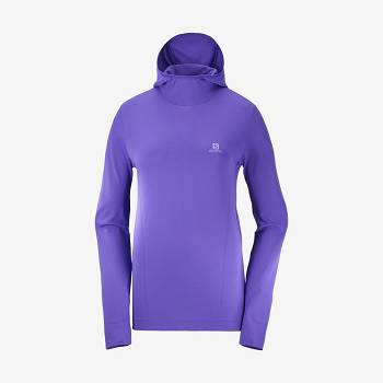 Salomon ESSENTIAL SEAMLESS Women's Hoodie Purple | AU-M2539