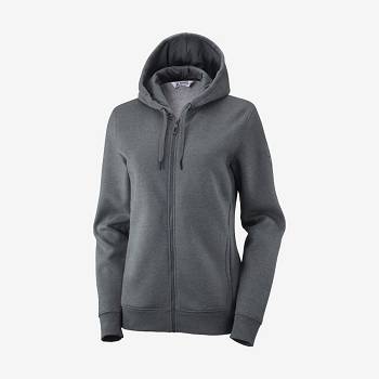 Salomon ESSENTIAL WARM SALOMON Women's Hoodie Grey | AU-O1630