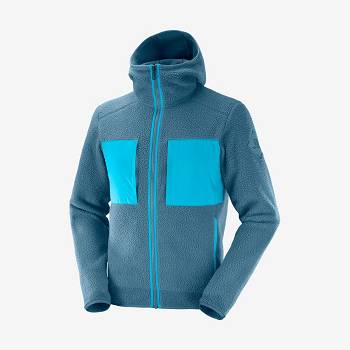 Salomon ESSENTIAL WARM TEDDY Men's Hoodie Blue | AU-O1362