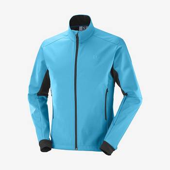 Salomon Jackets AGILE SOFTSHELL Men's Softshell Jackets Blue | AU-S1009