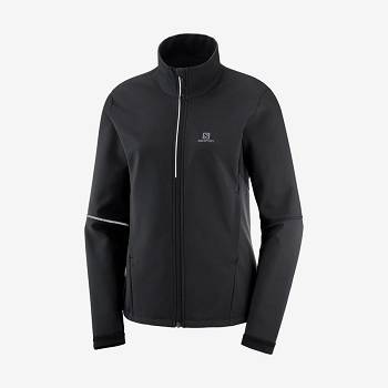 Salomon Jackets AGILE SOFTSHELL Women's Softshell Jackets Black | AU-W4210