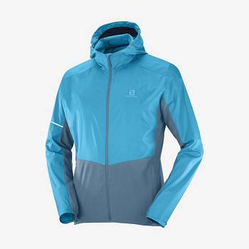 Salomon Jackets AGILE WIND Men's Softshell Jackets Blue | AU-O2447