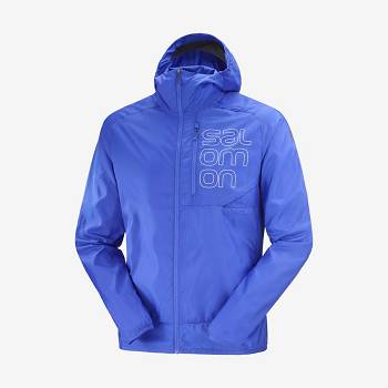 Salomon Jackets BONATTI CROSS WIND Men's Softshell Jackets Blue | AU-N1239