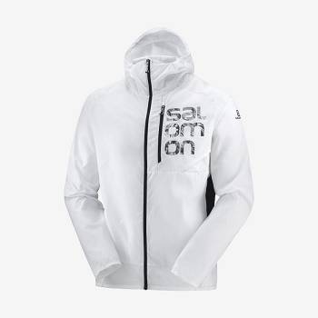 Salomon Jackets BONATTI CROSS WIND Men's Softshell Jackets White | AU-W1360