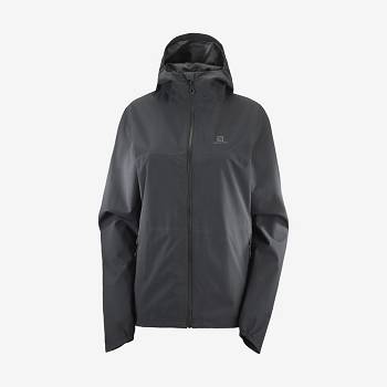 Salomon Jackets ESSENTIAL WATERPROOF 2.5L Women's Softshell Jackets Black | AU-A1815