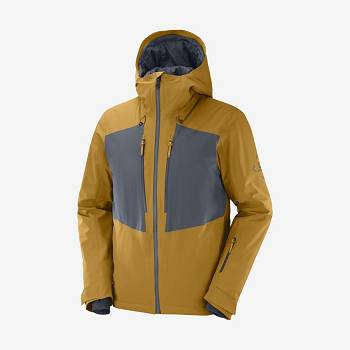 Salomon Jackets HIGHLAND Men's Softshell Jackets Yellow | AU-M1083