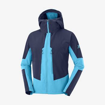 Salomon Jackets OUTPEAK SOFTSHELL Men's Softshell Jackets Blue | AU-N1204