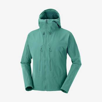 Salomon Jackets OUTPEAK SOFTSHELL Men's Softshell Jackets Green | AU-O1721