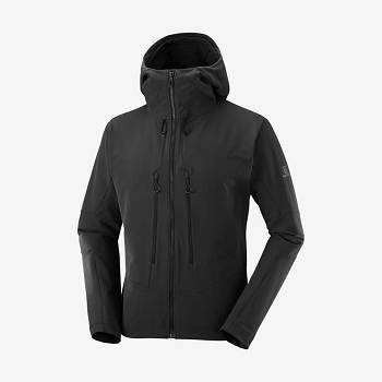 Salomon Jackets OUTPEAK SOFTSHELL Men's Softshell Jackets Black | AU-S1436