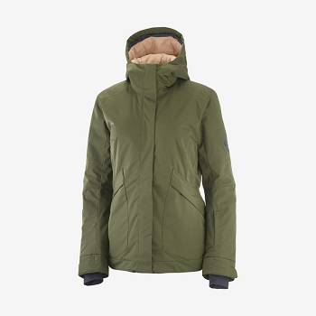 Salomon Jackets SNOW REBEL Women's Softshell Jackets Olive | AU-A2074