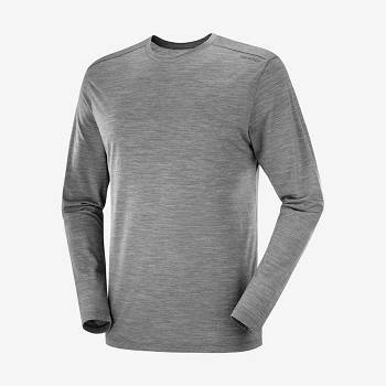 Salomon OUTLIFE MERINO BLEND Men's T Shirts Grey | AU-N1778