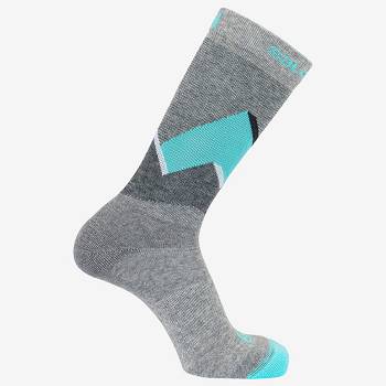 Salomon OUTLINE CREW 2-PACK Women's Socks Grey / Turquoise | AU-W1390