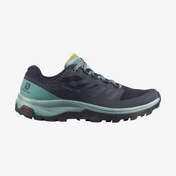 Salomon OUTLINE GORE-TEX Women's Hiking Shoes Black / Green | AU-W1150