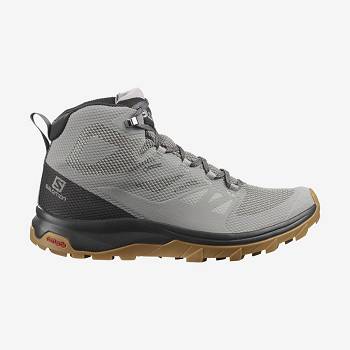 Salomon OUTLINE MID GORE-TEX Men's Waterproof Shoes Grey / Black | AU-A1220