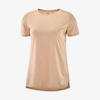 Salomon OUTLINE SUMMER Women's T Shirts Beige | AU-M2287