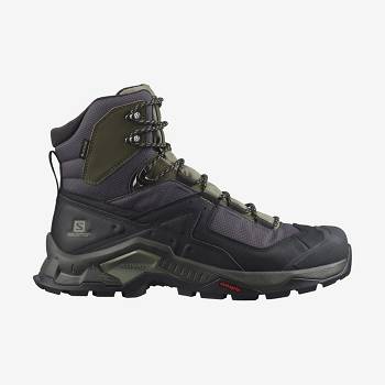 Salomon QUEST ELEMENT GORE-TEX Men's Hiking Boots Black / Olive | AU-O1754