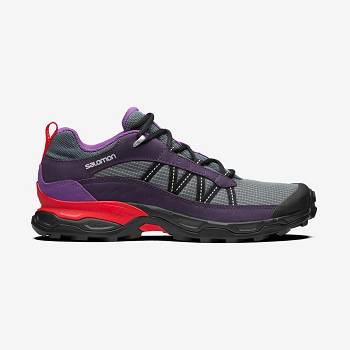 Salomon SHELTER LOW LEATHER Women's Sneakers Grey / Purple | AU-N1589