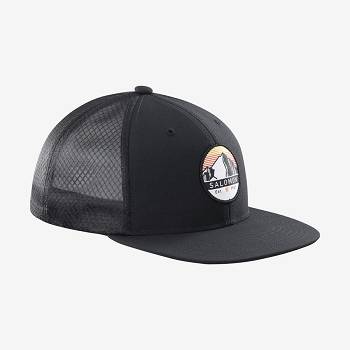 Salomon TRUCKER Men's Hats Black / Black | AU-A2095