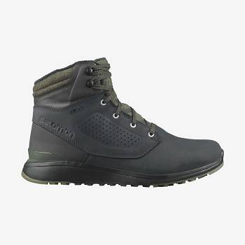 Salomon UTILITY WINTER CLIMASALOMON™ Men's Waterproof Boots Black / Green | AU-N1456