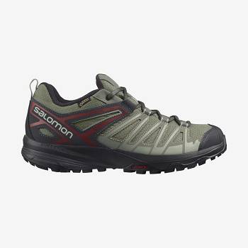 Salomon X CREST GORE-TEX Men's Hiking Shoes Olive | AU-N1218