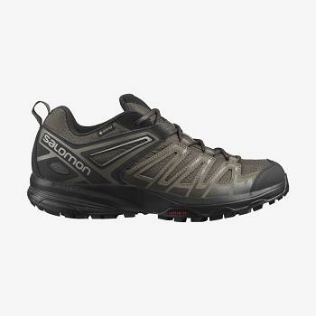 Salomon X CREST GORE-TEX Men's Hiking Shoes Black / Olive | AU-O2615