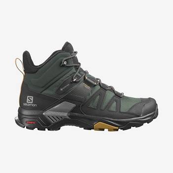 Salomon X ULTRA 4 MID GORE-TEX Men's Hiking Boots Green / Black | AU-O1075