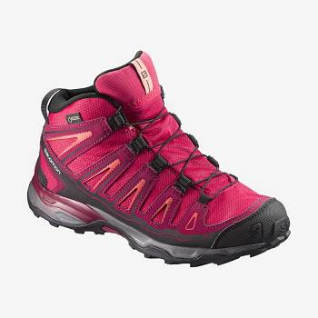 Salomon X-ULTRA MID GORE-TEX Kids' Hiking Shoes Red | AU-N1904