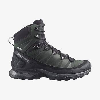 Salomon X ULTRA TREK GORE-TEX Men's Waterproof Shoes Grey / Black / Green | AU-O1768